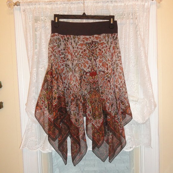 Soft Surroundings Dresses & Skirts - Soft Surroundings Brown Paisley Skirt Petite Small